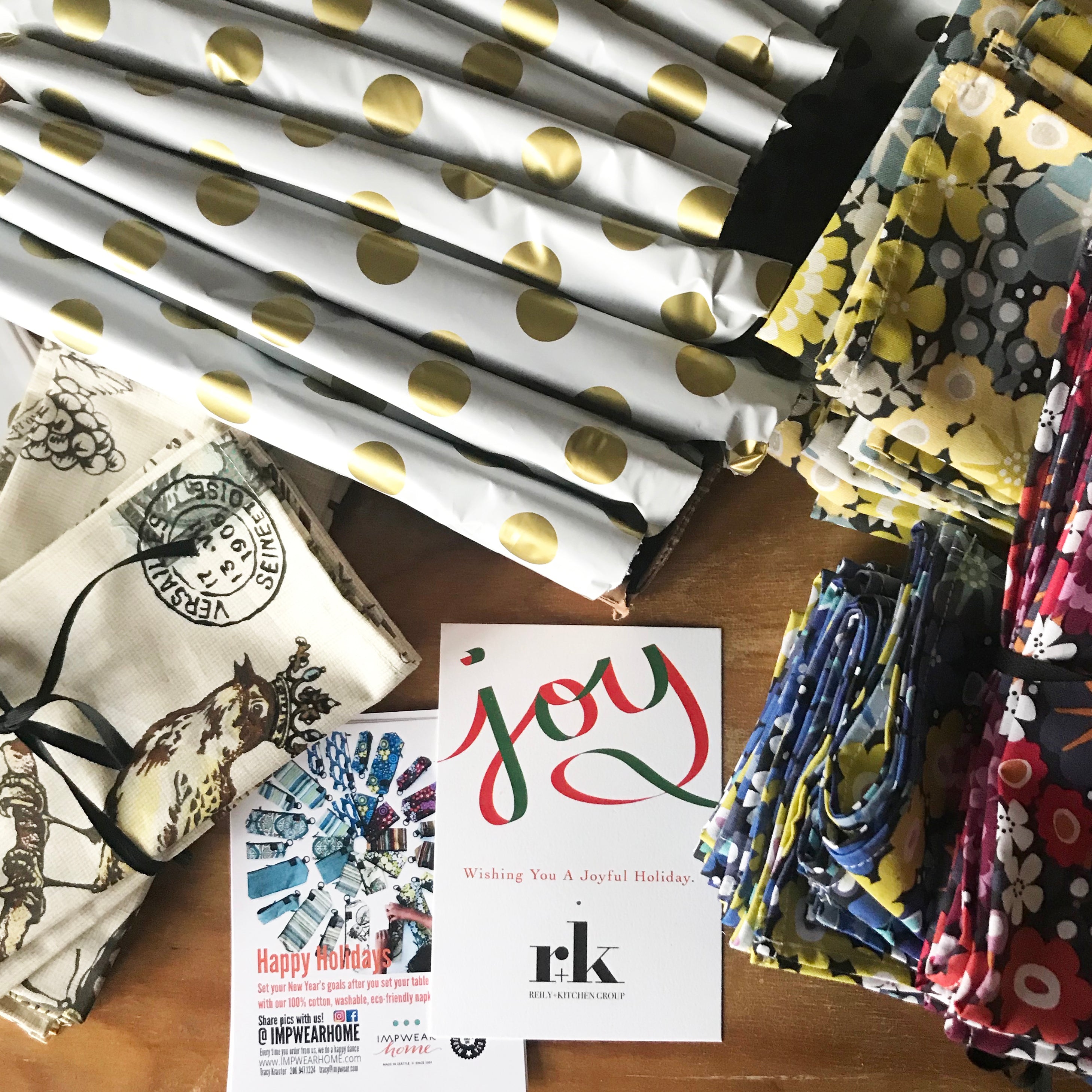 joy 2019 fabric designer napkins corporate gifts