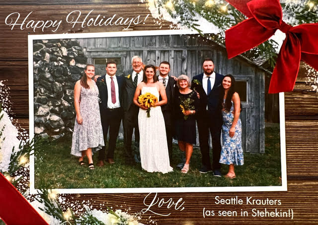 Happy Holiday card from Tracy Krauter and family of Splash Fabric