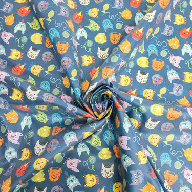 ALLEY CATS Fabric - Laminated Cotton - by the 1/2 yard
