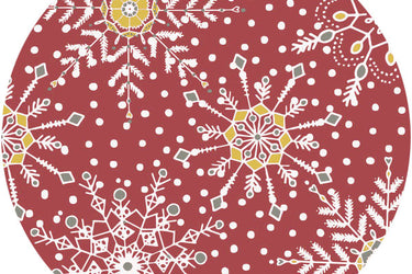 SNOWGLOW SNOWFLAKES Fabric - Laminated Cottom - 10 Yard Roll