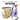 Promotional graphic for a Wet/Dry Roll UP Bag sewing PDF pattern, showing a yellow floral wet/dry bag on the left with a water bottle and sunscreen beside it, and a lavender constructed wet/dry bag on the right held by a hand with sunglasses in the front pocket. Large text at the top reads 'Sew a Wet/Dry Bag PDF PATTERN'.