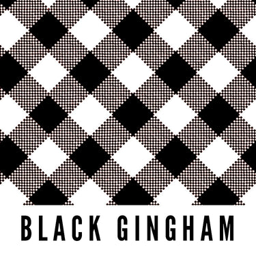 Black Gingham Fabric - Laminated Cotton - by the 1/2 yard
