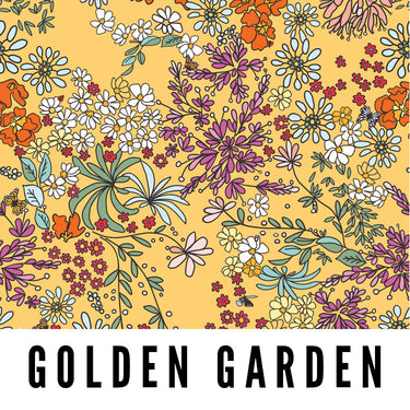 GOLDEN GARDEN Fabric - Laminated Cotton - by the 1/2 yard