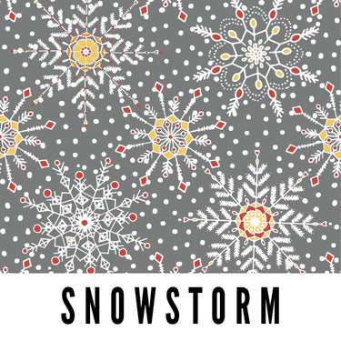 Snowstorm Snowflakes - Laminated Cotton - by the 1/2 yard