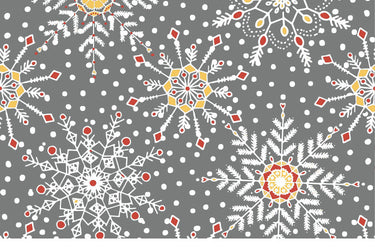 Snowstorm Snowflakes - Laminated Cotton - by the 1/2 yard