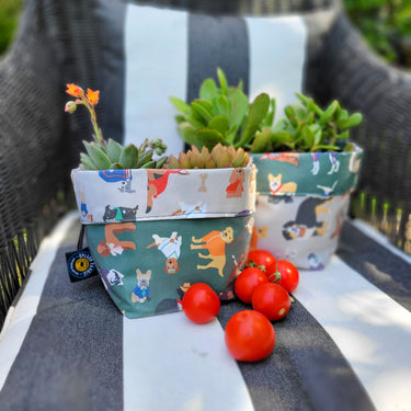 BEACH DOG Fabric - Laminated Cotton - by the 1/2 yard