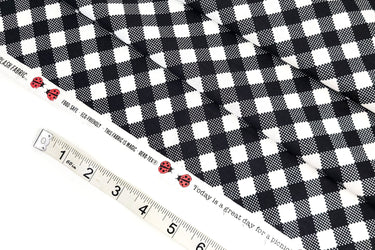 BLACK GINGHAM Fabric 100% Cotton (Uncoated) - by the 1/2 yard