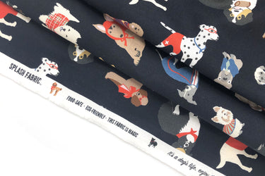 INK DOG Fabric - 100% Cotton (Uncoated) - by the 1/2 yard