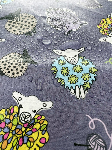 PLUM SHEEP Fabric - Laminated Cotton - by the 1/2 yard