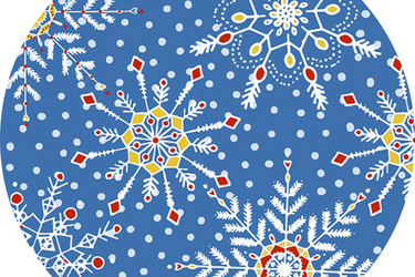 Snowflake - Laminated Cotton - by the 1/2 yard