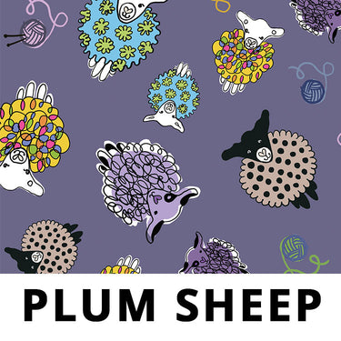 PLUM SHEEP Fabric - Laminated Cotton - by the 1/2 yard