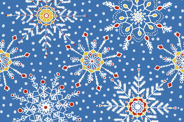 Snowflake - Laminated Cotton - by the 1/2 yard